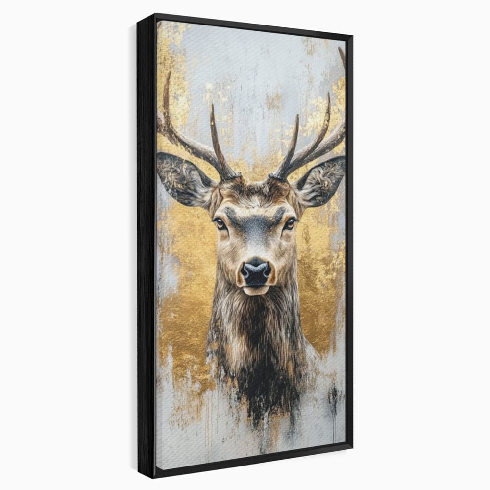 Tablou canvas cu tablou canvas cu cerb si accente aurii, in rama de aluminiu negru